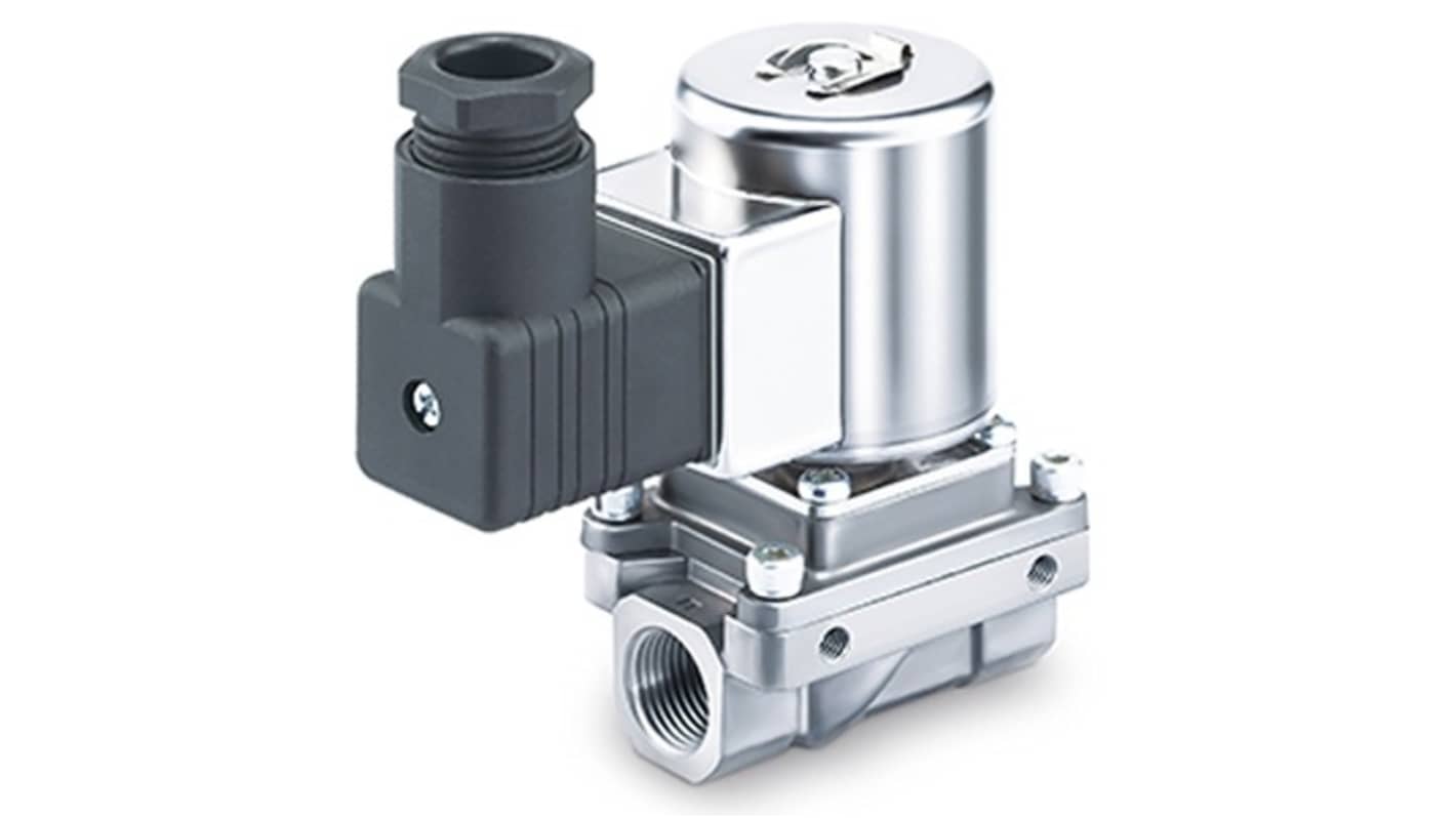 SMC Solenoid Valve JSXZ31-CN03F-5DS, 2 port(s) , NC, 24 V dc, 3/8in