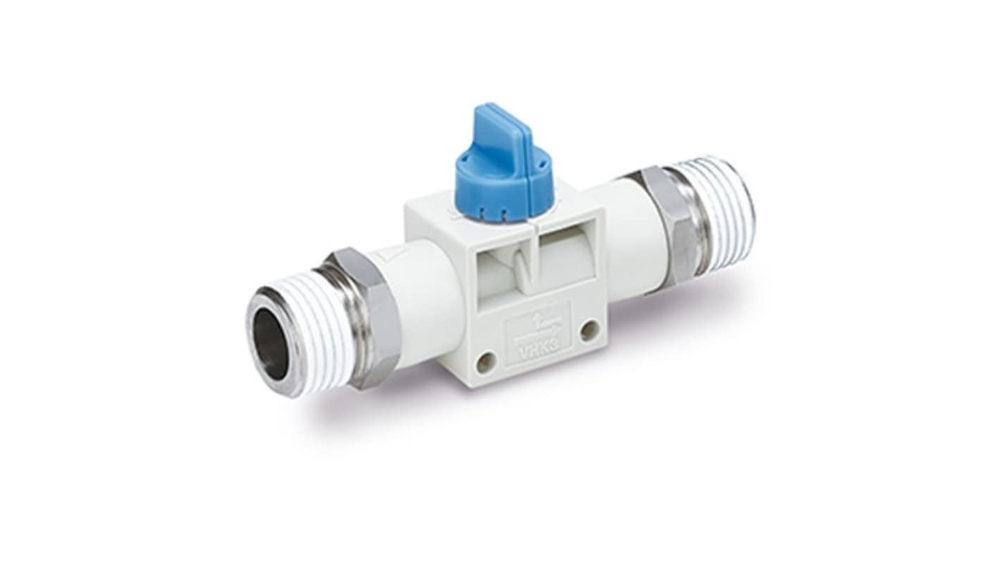 SMC Manual 3 Position Pneumatic Control Valve VHK Series, R 1/4, 1/4in, VHK3A-02S-02S