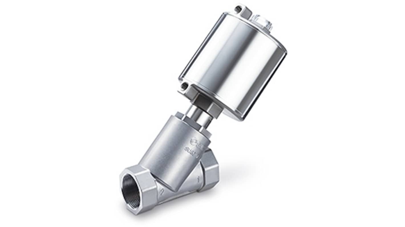 SMC Angle Seat type Pneumatic Actuated Valve, G 1/4in, 10 bar