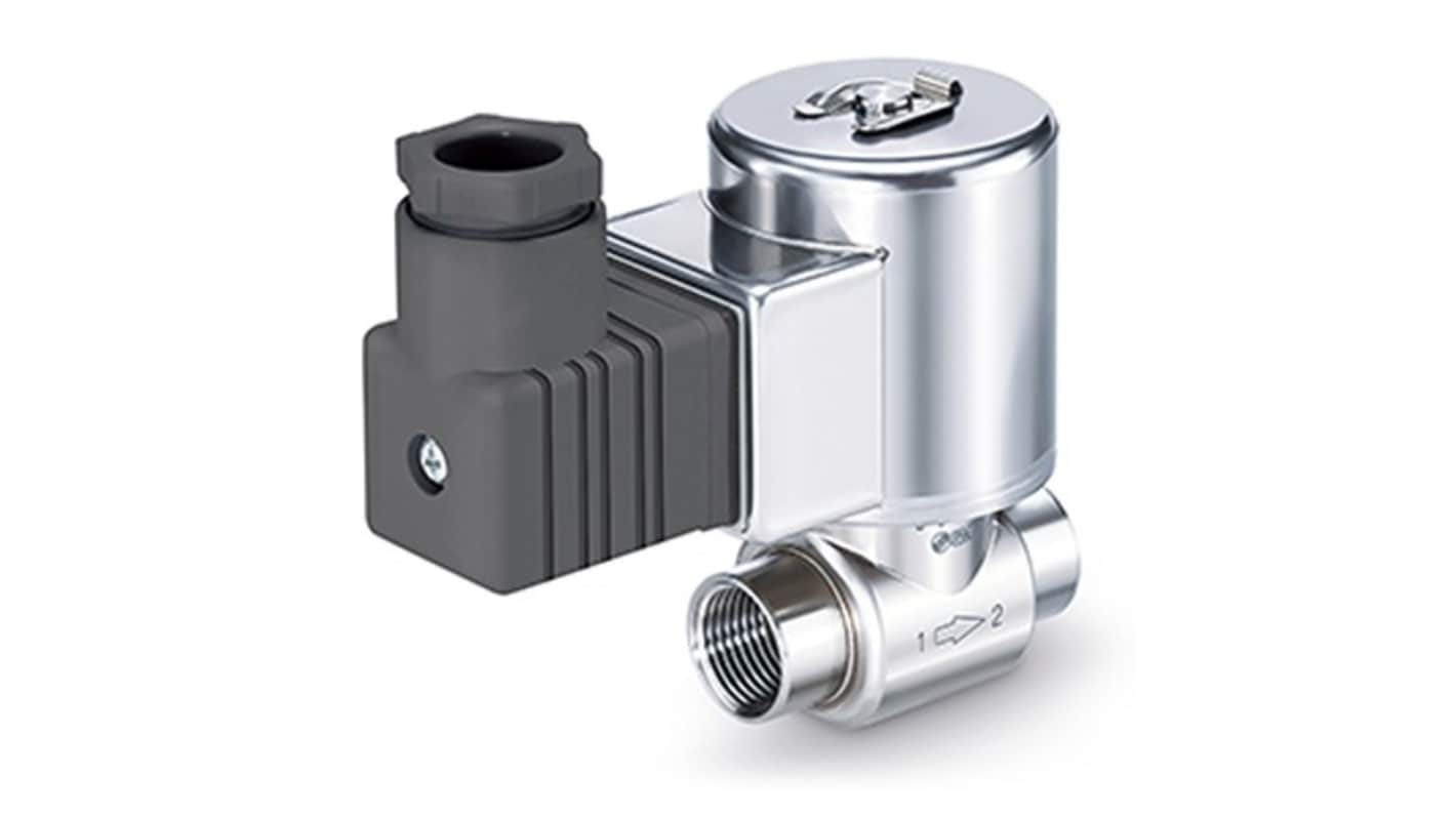 SMC Solenoid Valve JSX11-SF101F-5DS, 2 port(s) , NC, 24 V dc, 1/8in