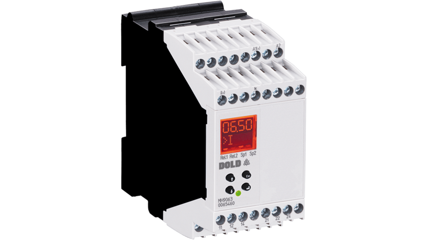 Dold モニタリングリレー, DPDT, DINレール, 24 → 400V ac/dc, MH9063.12 AC/DC0,4-10A UH=AC/DC110-400V