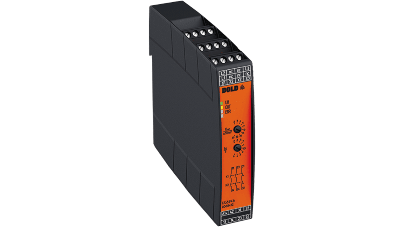 Dold モニタリングリレー, 2NO/1NC, DINレール, 12 → 240V ac/dc, UG6946.02PS 20-400mV 0,2-6s UH=DC24V