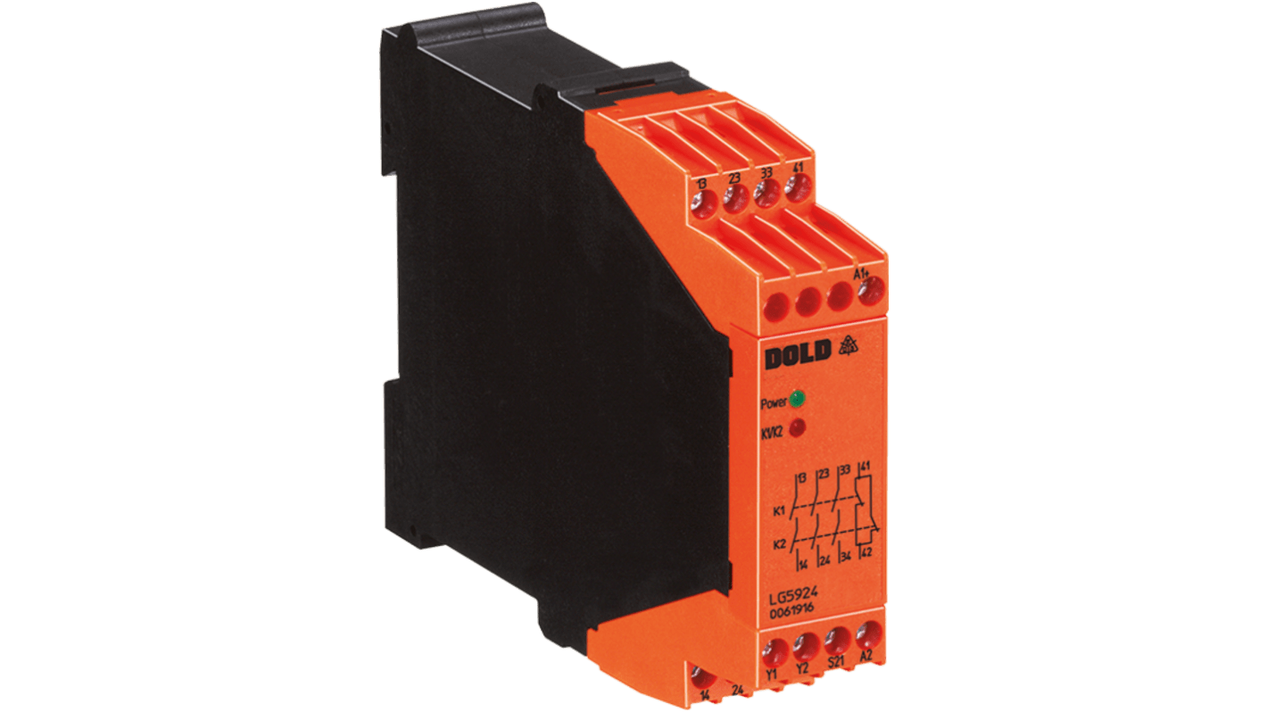 Dold SAFEMASTER LG5924.48/61 2 Auxiliary Contacts Module 400 → 600V ac/dc, Dual-Channel