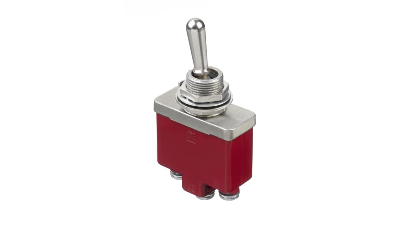 APEM Toggle Switch, Panel Mount, On-On, SPST, Screw Terminal, 28V