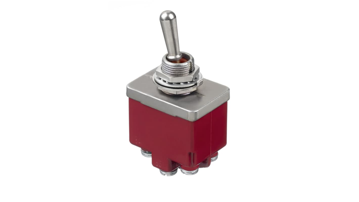 APEM Toggle Switch, Panel Mount, On-On, DPST, Screw Terminal, 28V
