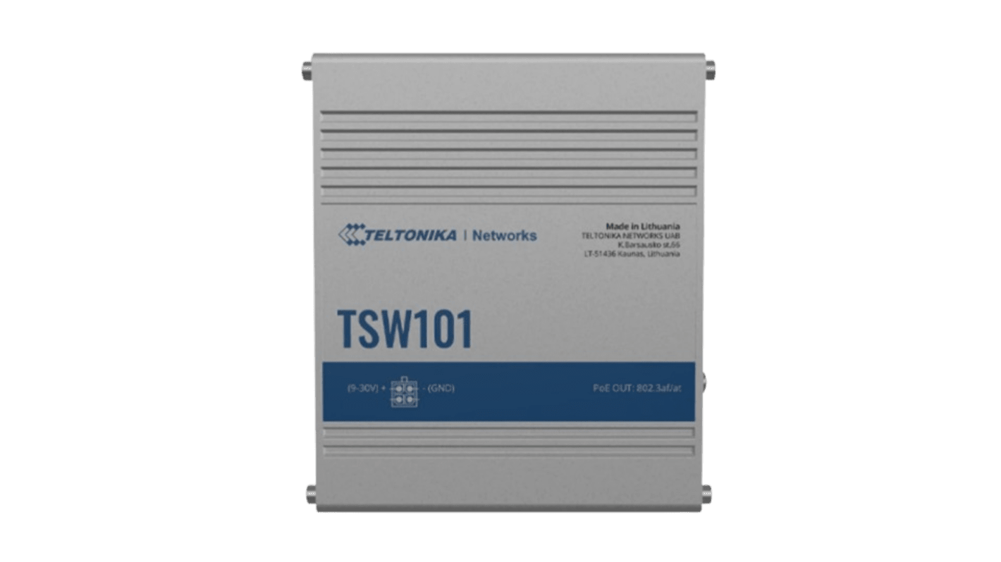 Teltonika 5口非管理型工业以太网交换机, PoE, TSW