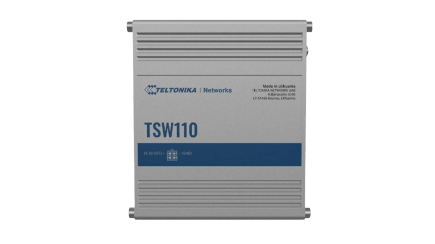 Teltonika 5口非管理型工业以太网交换机, PoE, TSW