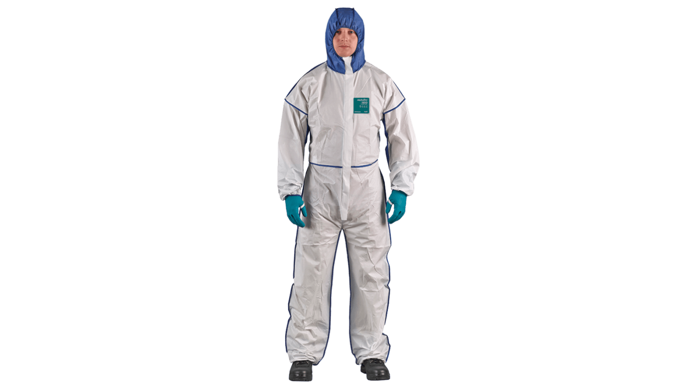 Ansell Blue, White Coverall, EN 1073-2, EN 1149-5, EN 14126, L