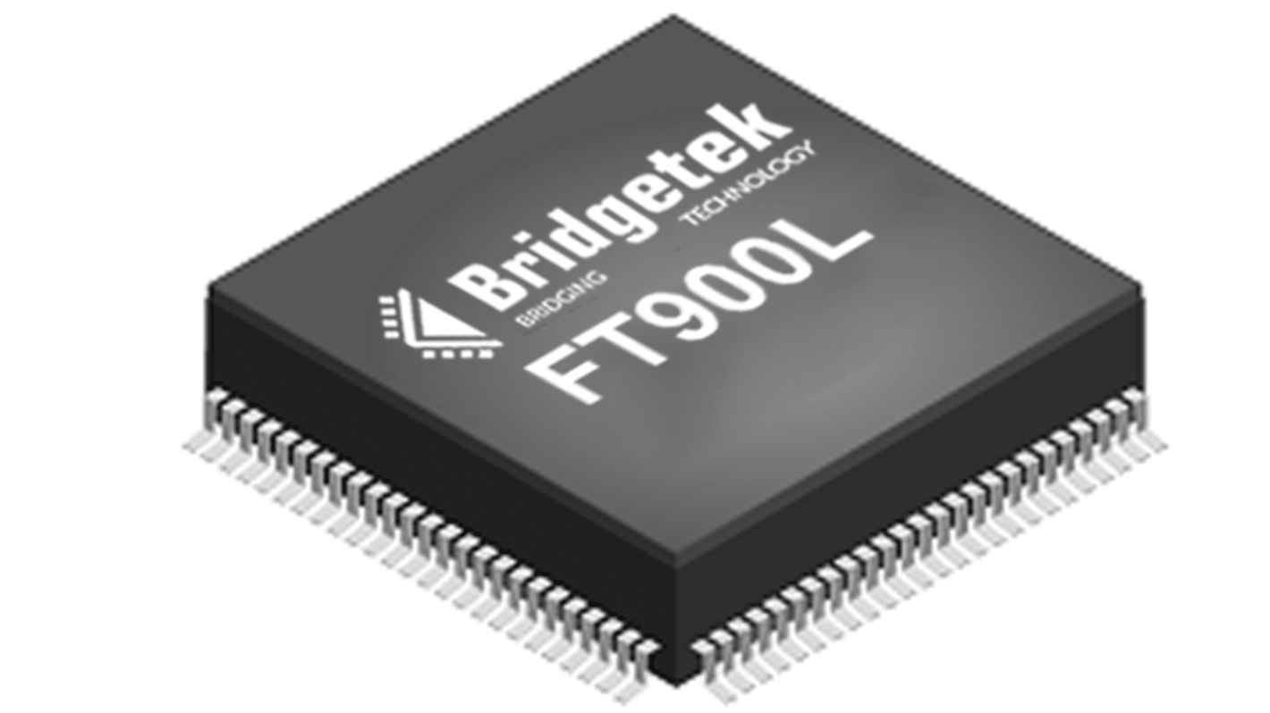 Bridgetek FT900 マイコン, FT32, 100MHz, 256 KB, フラッシュ, 100-Pin LQFP