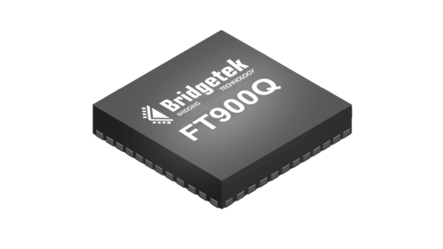 Bridgetek, 32bit FT32, FT900 Microcontroller, 100MHz, 256 KB Flash, 100-Pin QFN