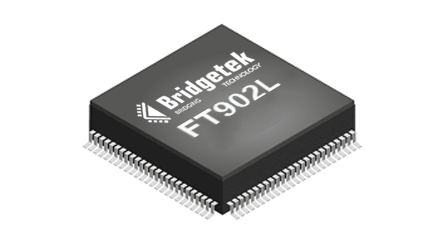 Bridgetek FT902 マイコン, FT32, 100MHz, 256 KB, フラッシュ, 100-Pin LQFP