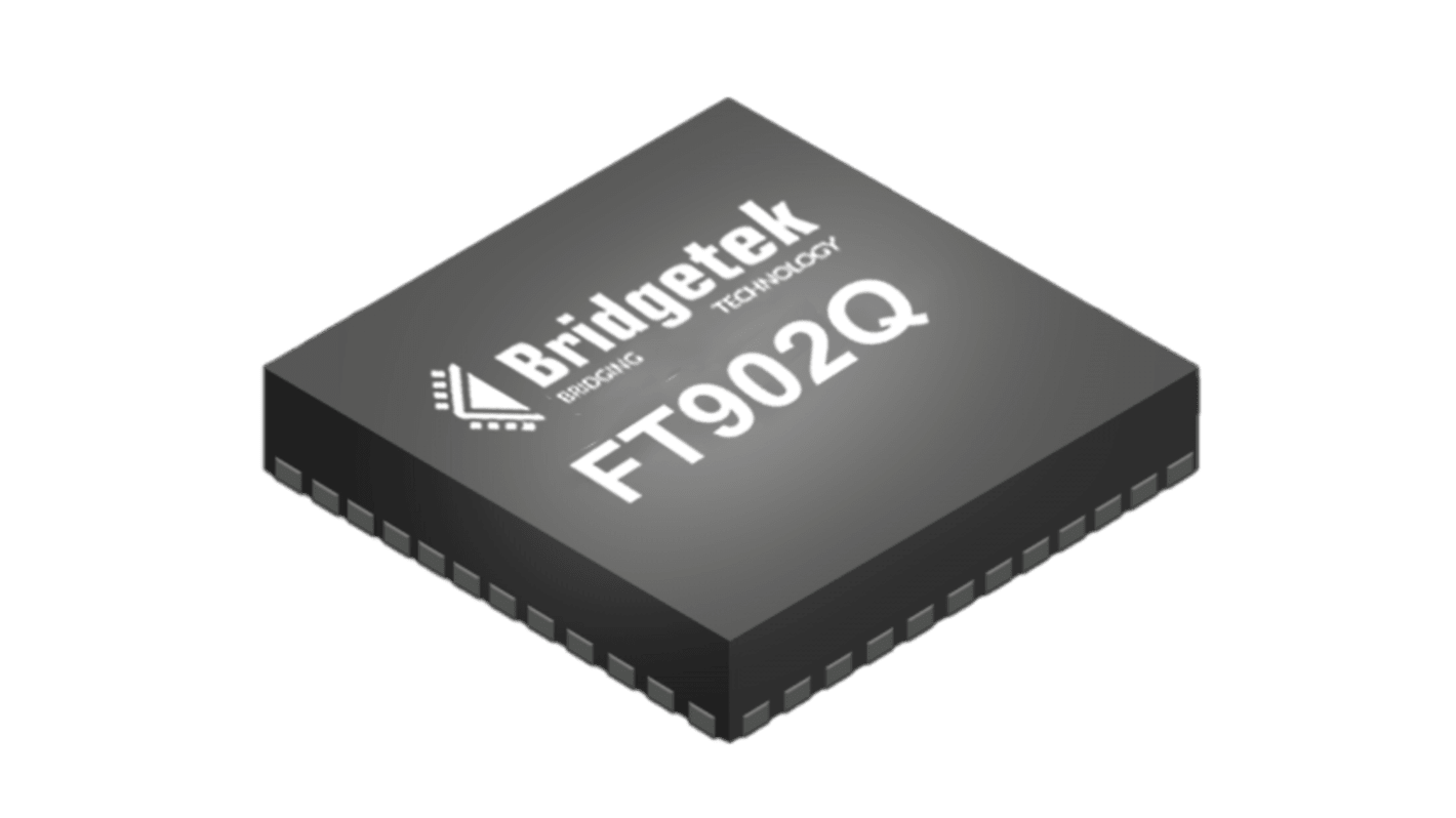 Bridgetek FT902 マイコン, FT32, 100MHz, 256 KB, フラッシュ, 100-Pin QFN