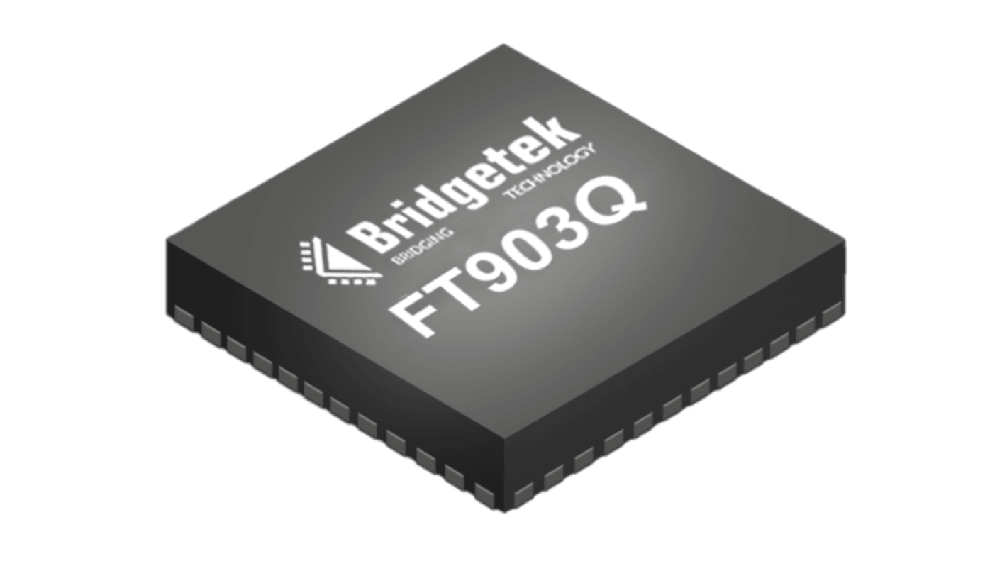 Bridgetek FT903单片机, FT32内核, 100针, QFN, 最大100MHz, 256 KB 闪存