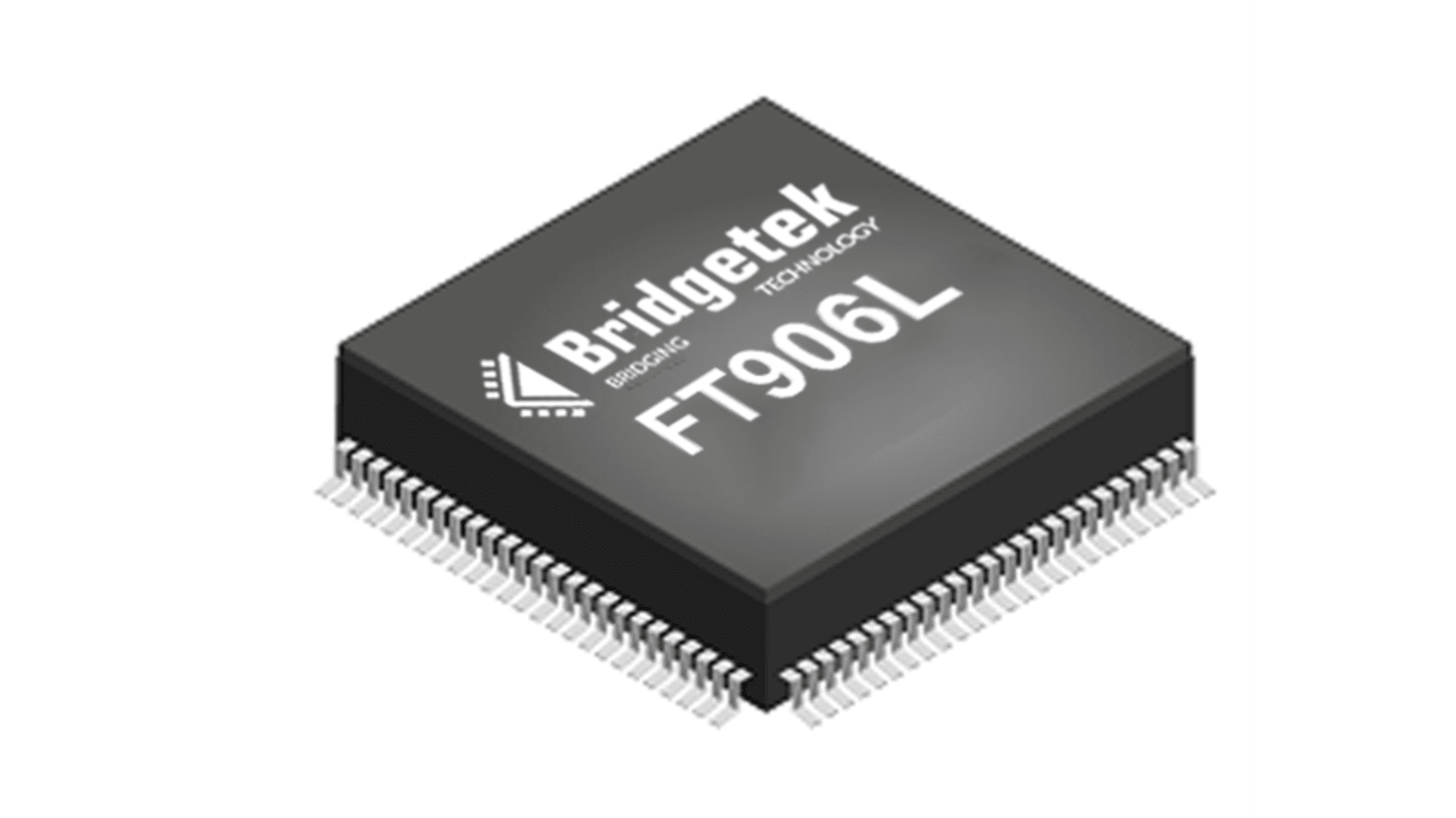 Mikrokontroler Bridgetek FT906 LQFP 80-pinowy Montaż powierzchniowy FT32 256 KB 32bit 100MHz Flash