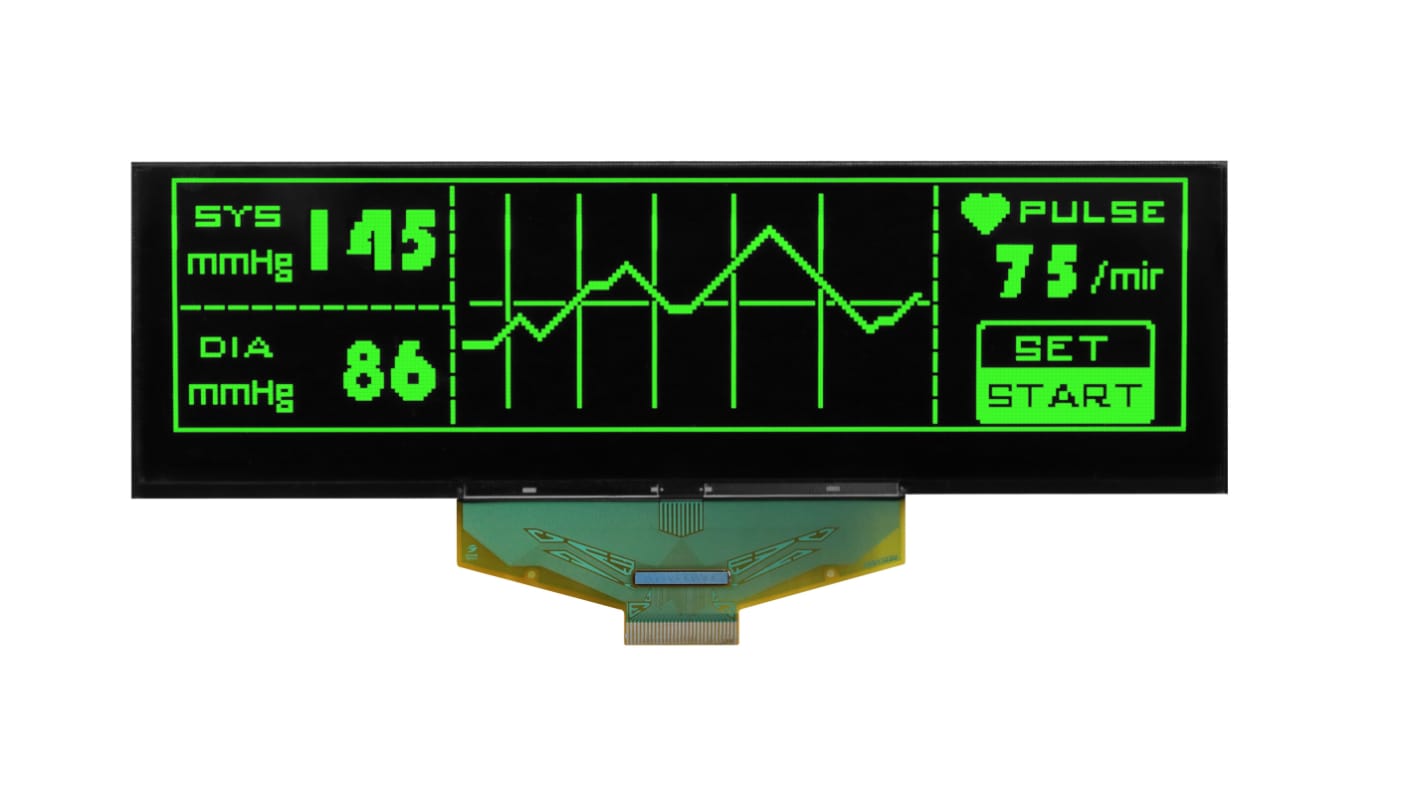 Midas 5.5in Green Passive matrix OLED Display 256 X 64pixels COT Multi Interface