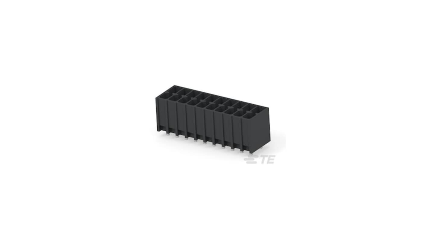 TE Connectivity 1-2842 Series PCB Terminal Block, 20-Contact, 3.5mm Pitch, Board Mount, 2-Row, Through Hole Termination