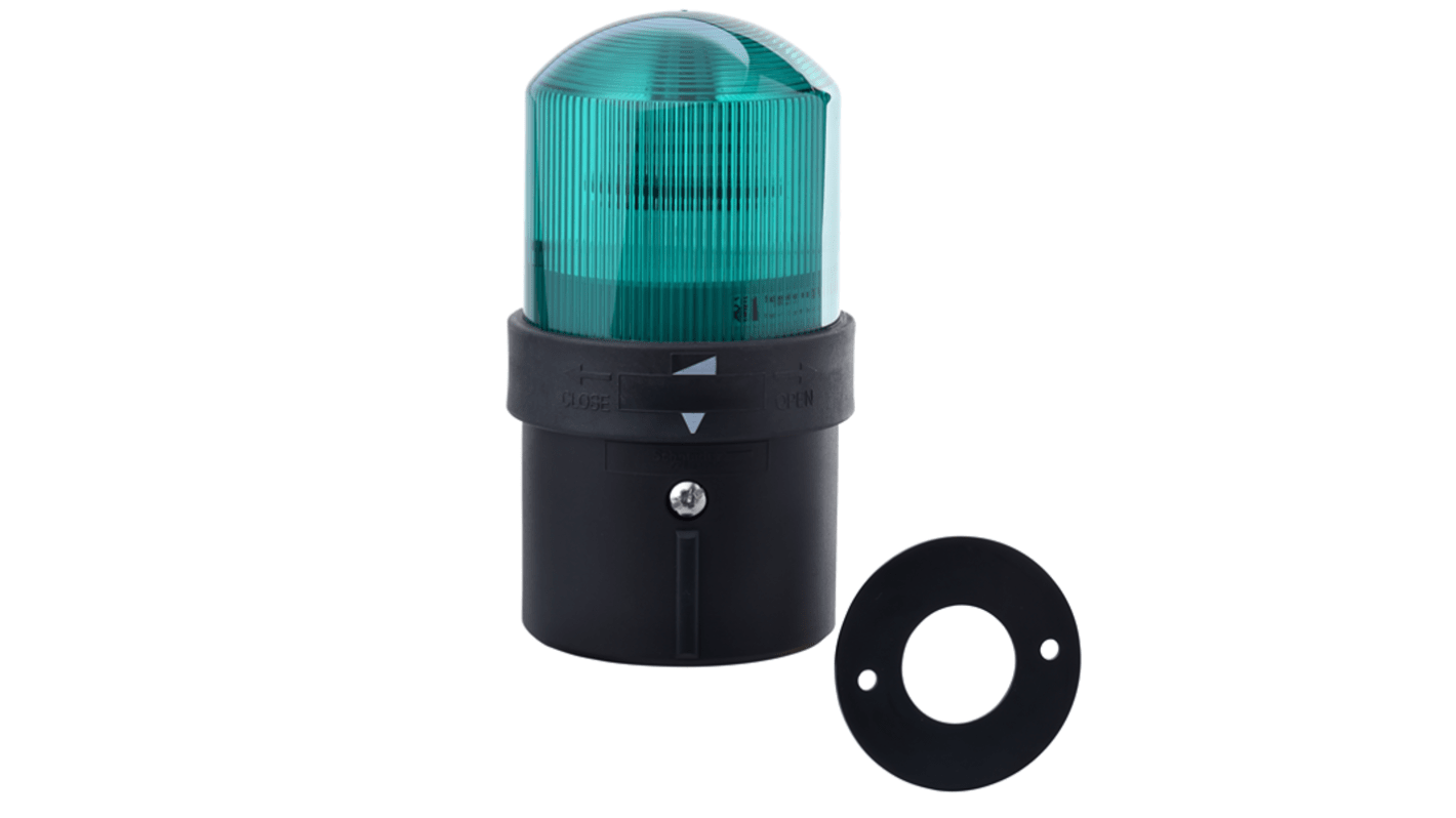 Schneider Electric Harmony XVB Universal Series Green Flashing Beacon, 24 V ac, Base Mount, Incandescent, LED Bulb,