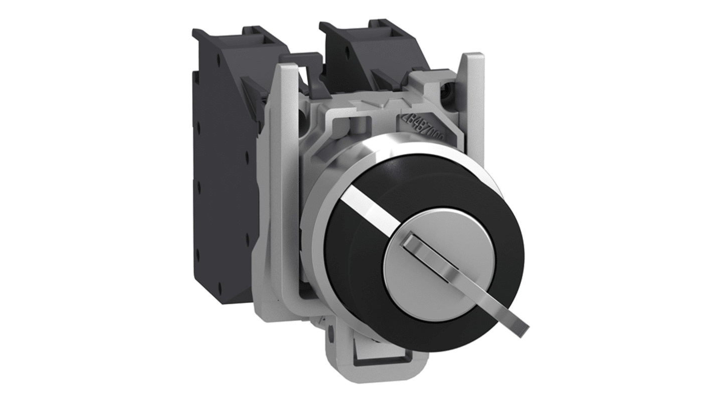 Schneider Electric Spring Return Selector Switch Complete - (SPST) 22mm Cutout Diameter 2 Positions
