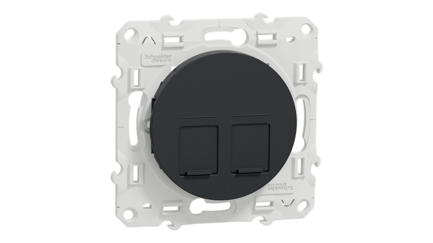 Schneider Electric RJ45接口, 嵌入式安装, 双口, 直向, Odace系列