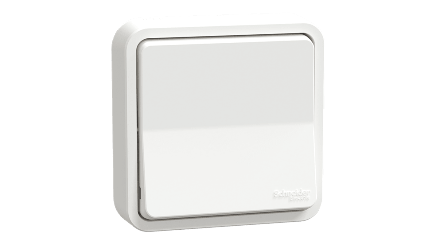 Schneider Electric White Rocker Light Switch, 2 Way, 1 Gang, Mureva Styl