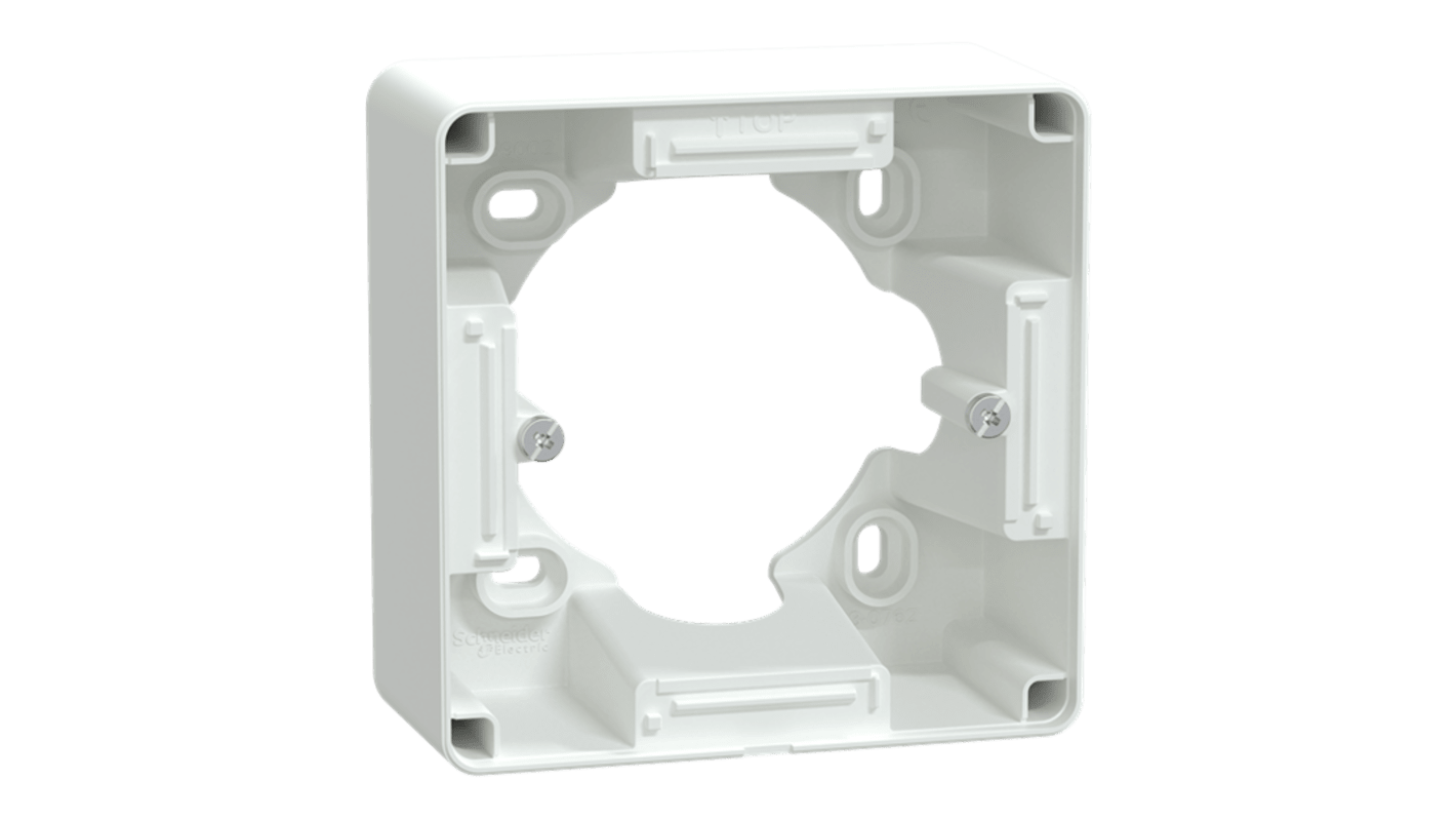 Schneider Electric Ovalis White Thermoplastic Back Box Mounting Frame,  Surface Mount, 1 Gangs, 89 x 89 x 44.4mm