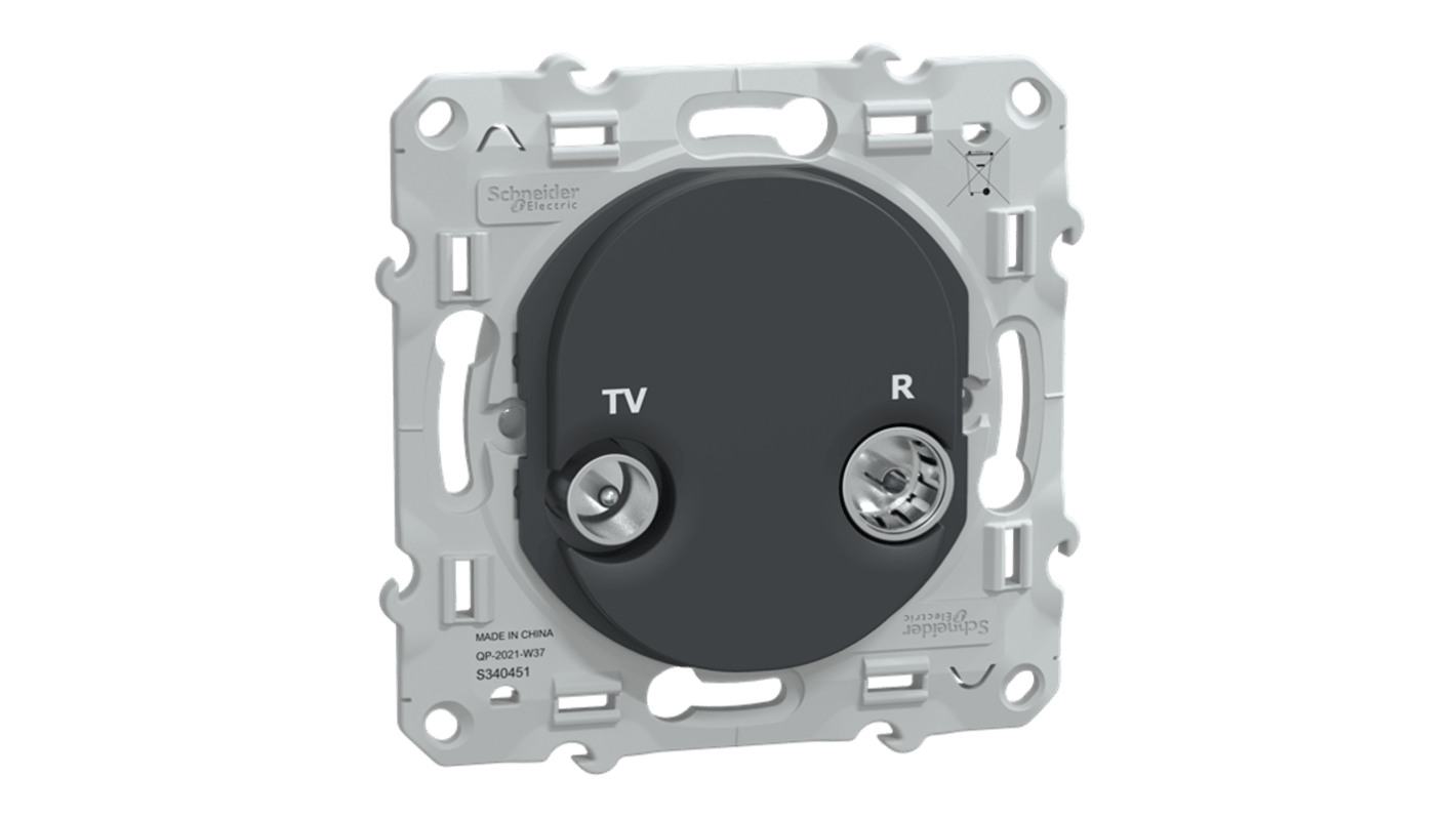 Anthracite Male Socket, Flush Mount