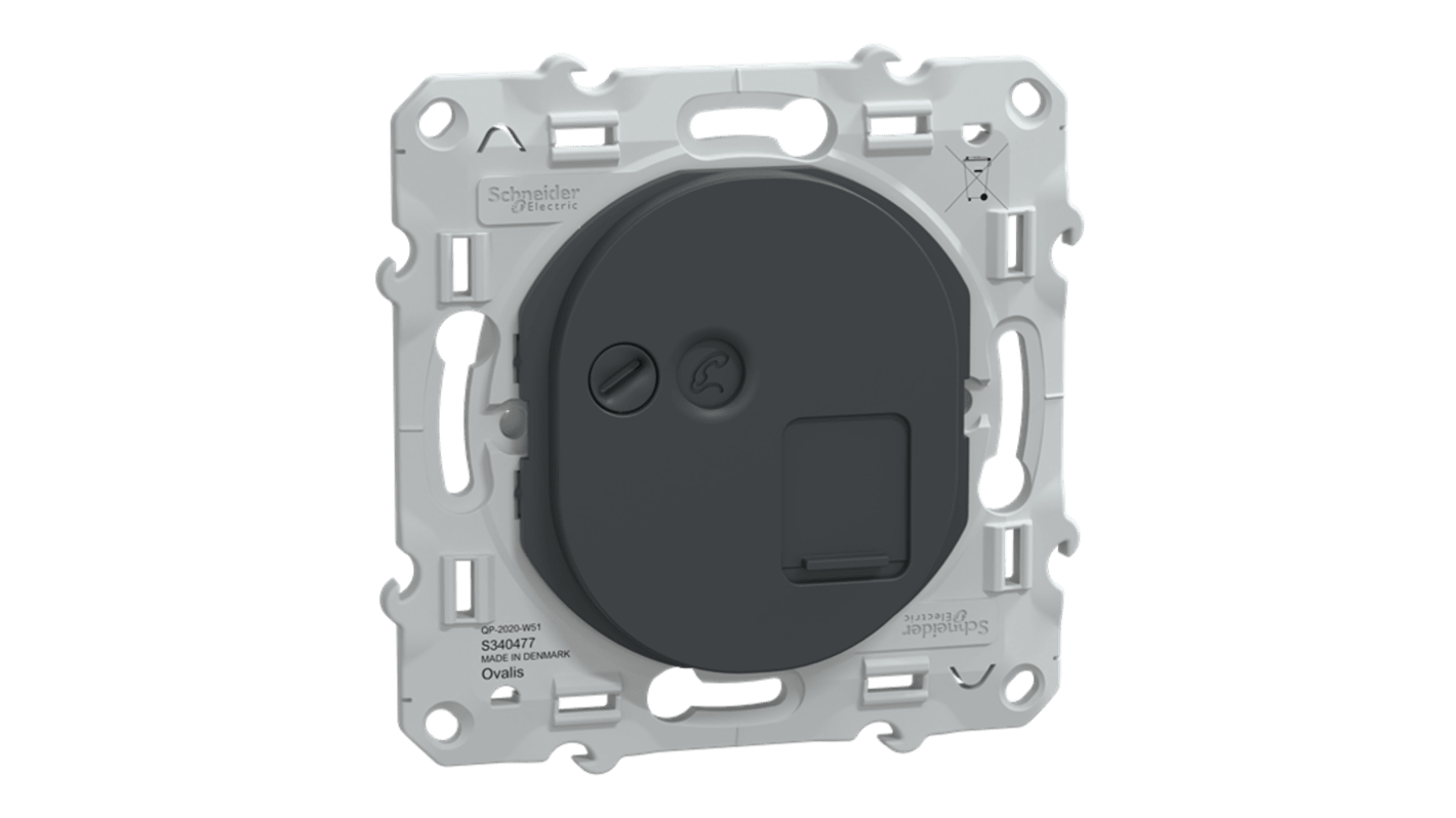Schneider Electric Ovalis C Series Socket RJ45 Socket, Flush Mount, Cat6a, STP Shield Straight 1 Port 8 -Way