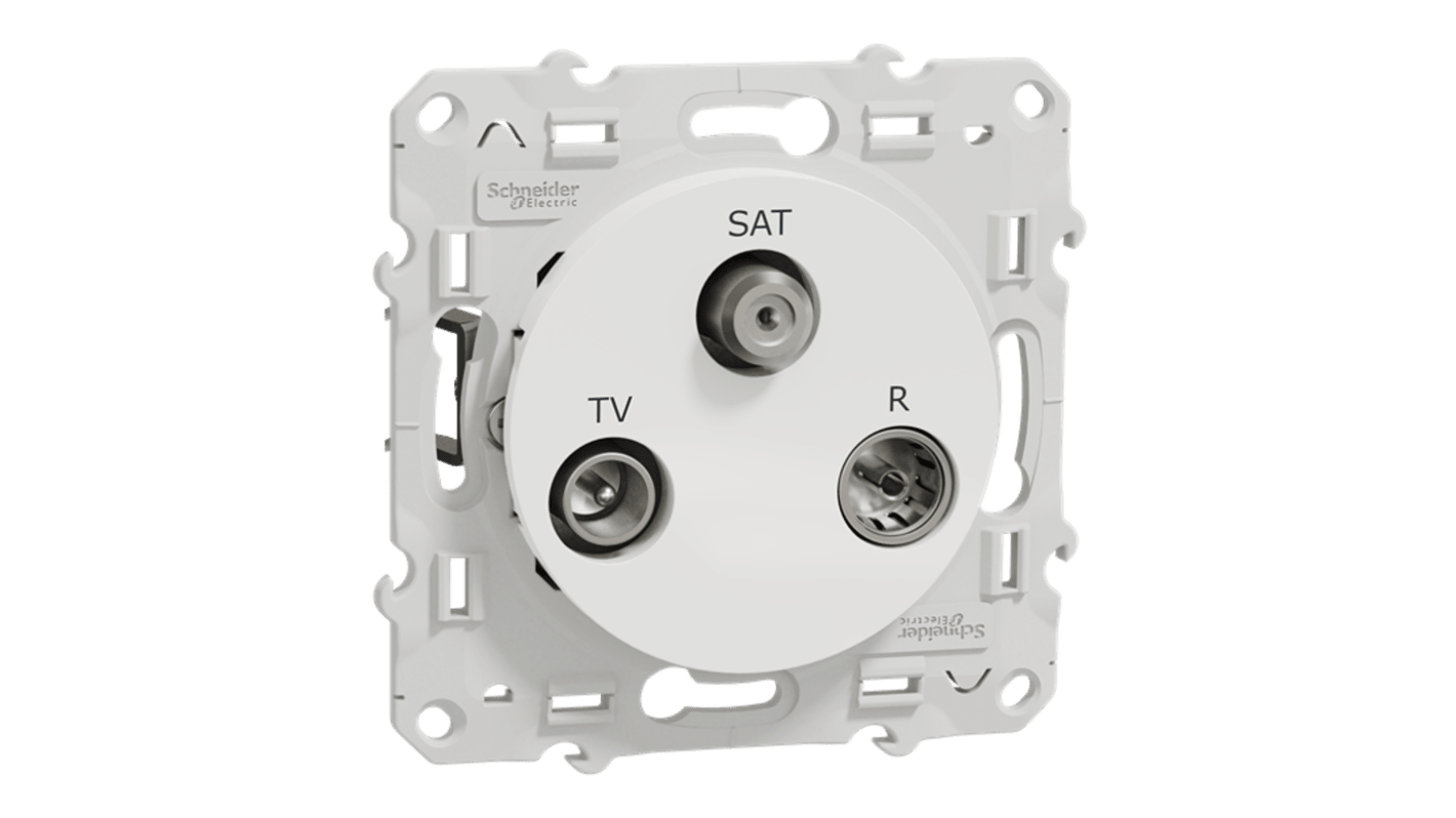 White Male Socket, Flush Mount