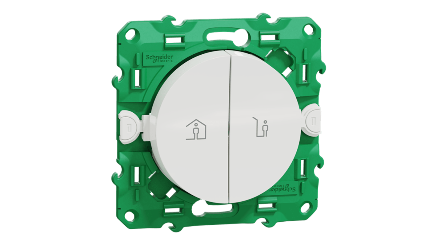 Schneider Electric White Rocker Light Switch, 1 Way, 1 Gang, Odace