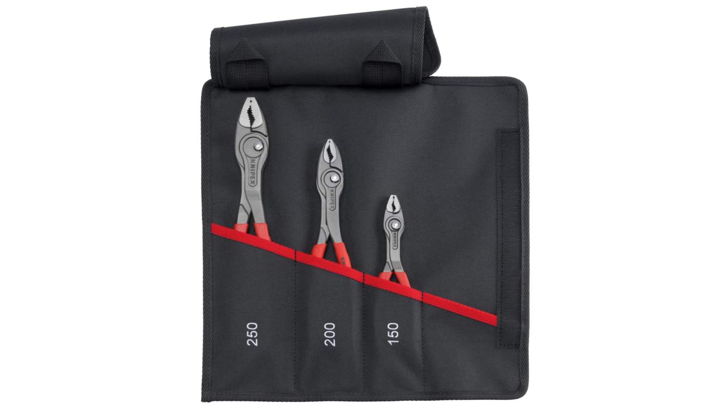 Knipex TwinGrip 3-Piece Gripping Pliers, 330 mm Overall, Pointed, Straight Tip