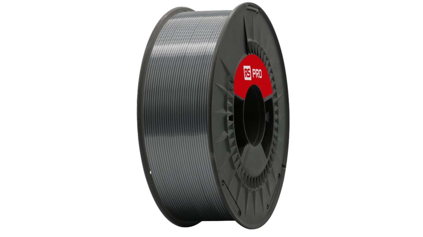 RS PRO 2.85mm Grey PLA 3D Printer Filament, 1kg