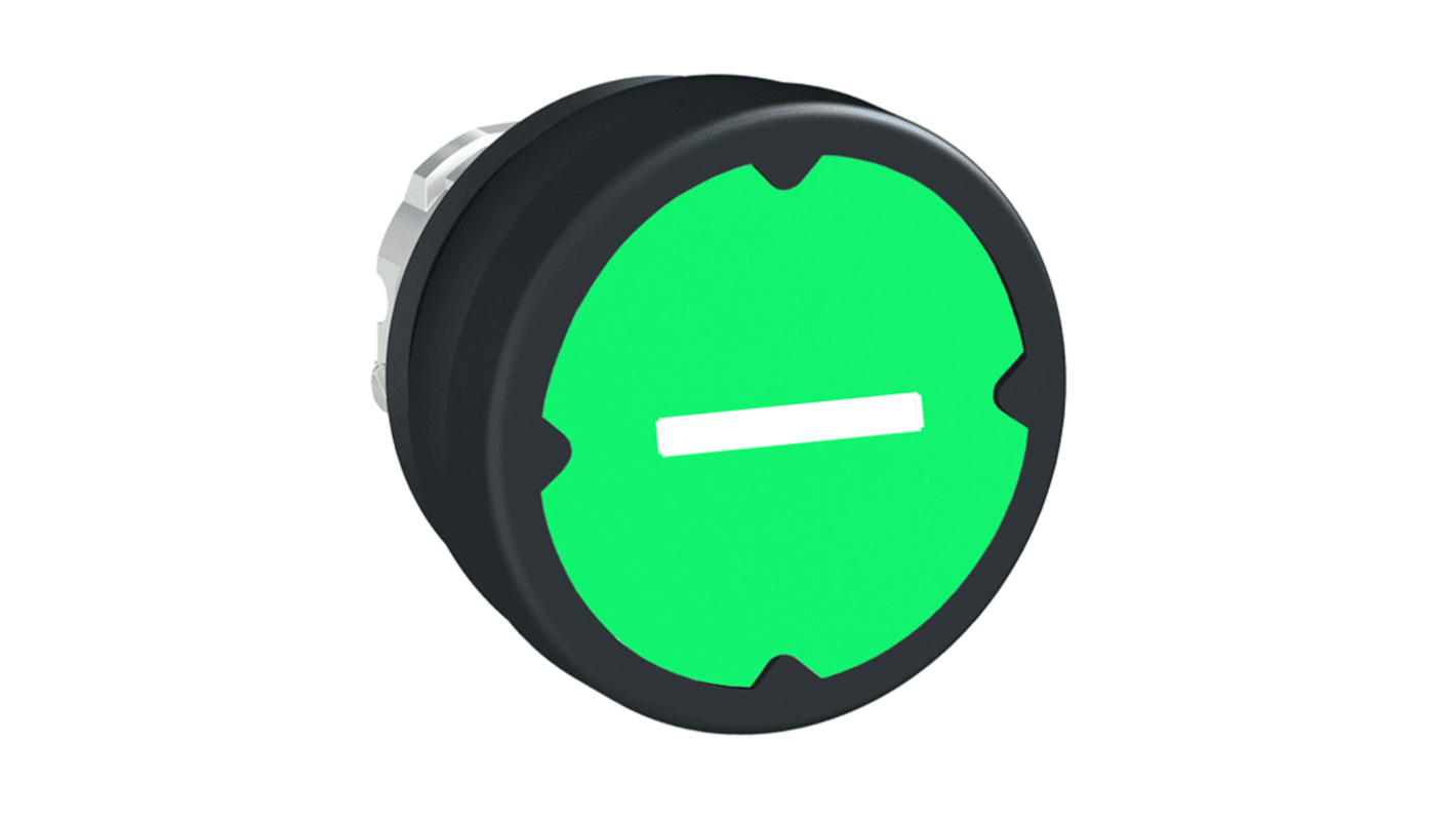 Schneider Electric ZB4B Series Green Spring Return Push Button Head, 22mm Cutout, IP66, IP67, IP69K