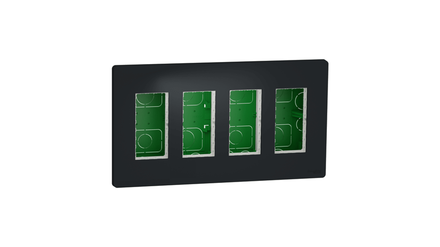 Schneider Electric 后背箱固定框架, 嵌入安装, ABS制, 165 x 300 x 62mm, 无烟煤灰色, New Unica系列