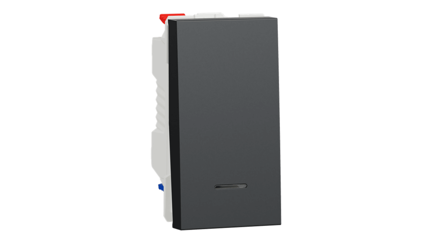 Schneider Electric Anthracite Rocker Light Switch, 2 Way, 1 Gang, Unica