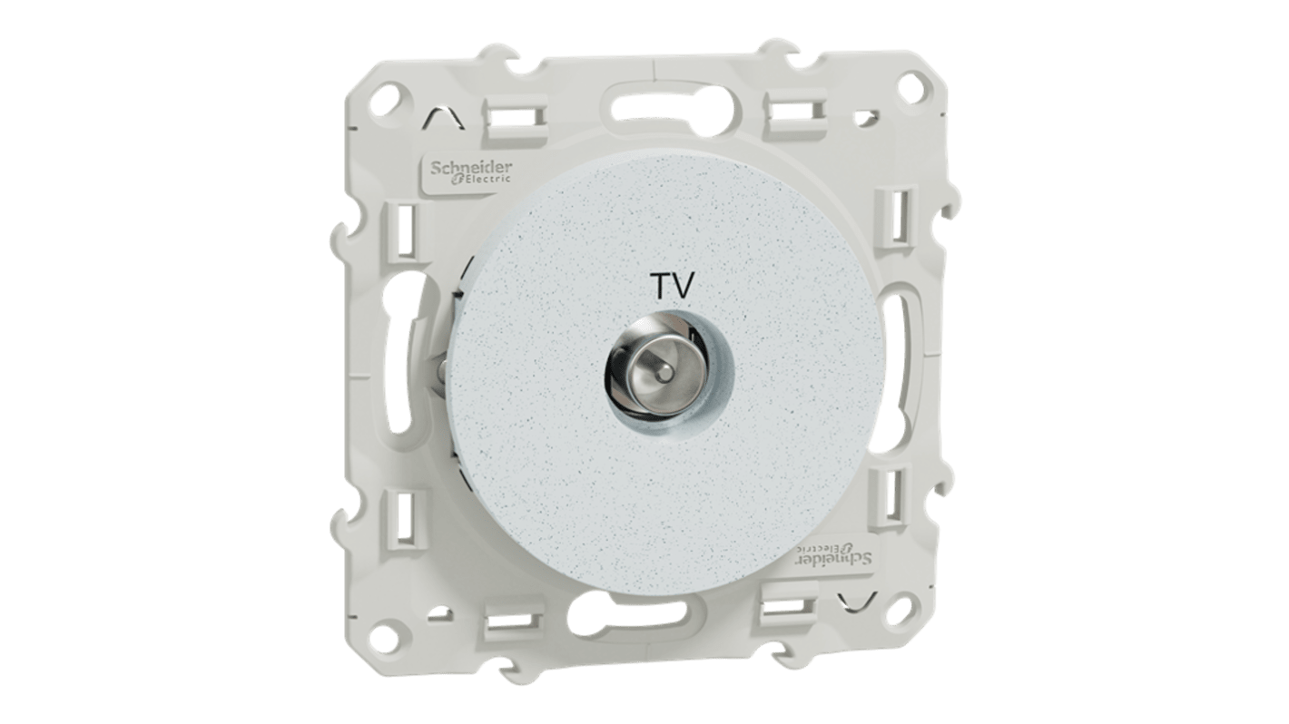 White Male Socket, Flush Mount