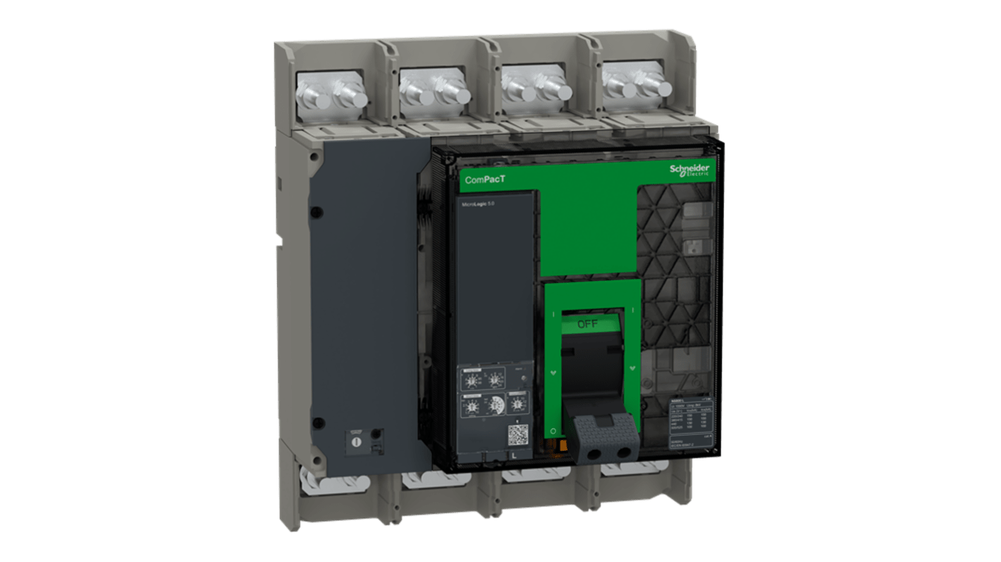Schneider Electric, ComPacT MCCB 4P 800A, Breaking Capacity 100 kA, Fixed Mount