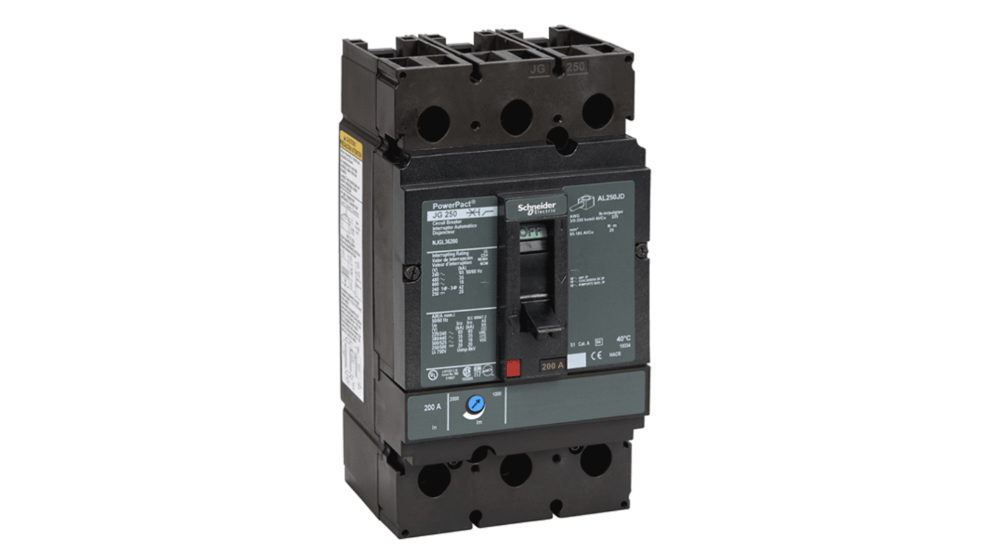 Schneider Electric, PowerPact MCCB 3P 150A, Breaking Capacity 18 kA, DIN Rail Mount