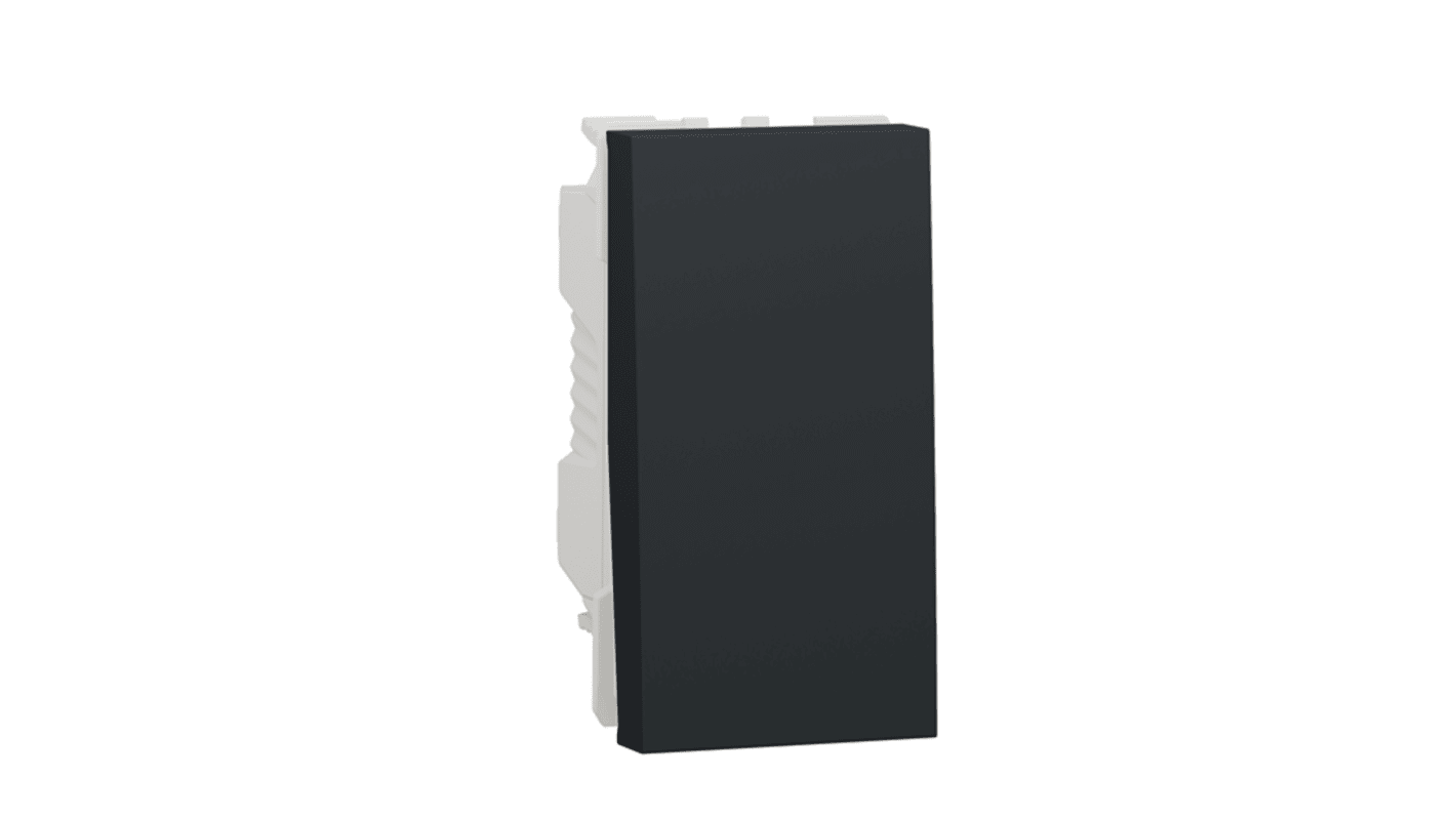 Schneider Electric Anthracite Push Button Light Switch, 2 Way, 1 Gang, Unica