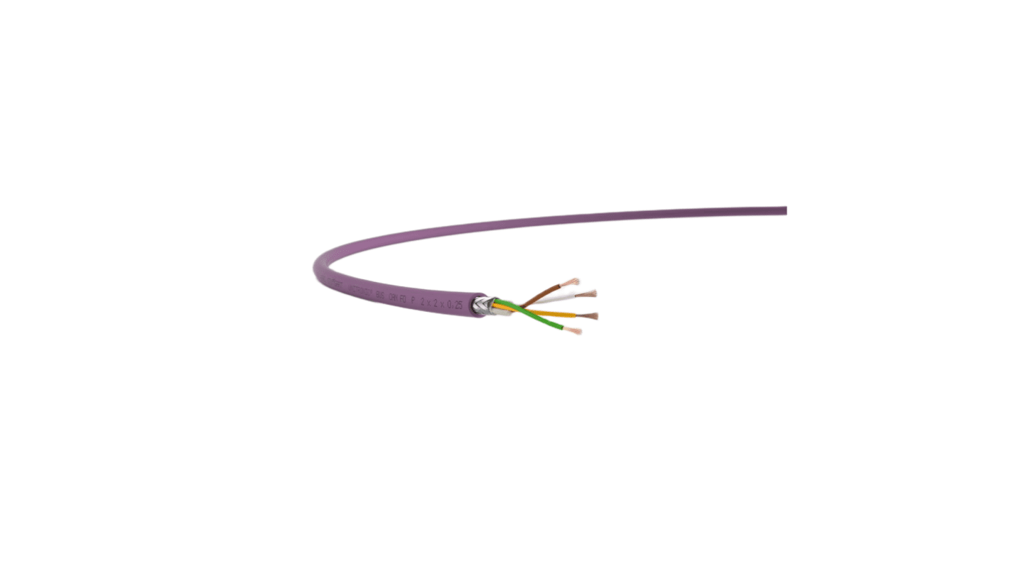 Lapp UNITRONIC BUS Series Bus Cable, 4 Cores, 0.5 mm², Screened, 20 AWG, Copper Braid Shield, CAN-Bus Cable
