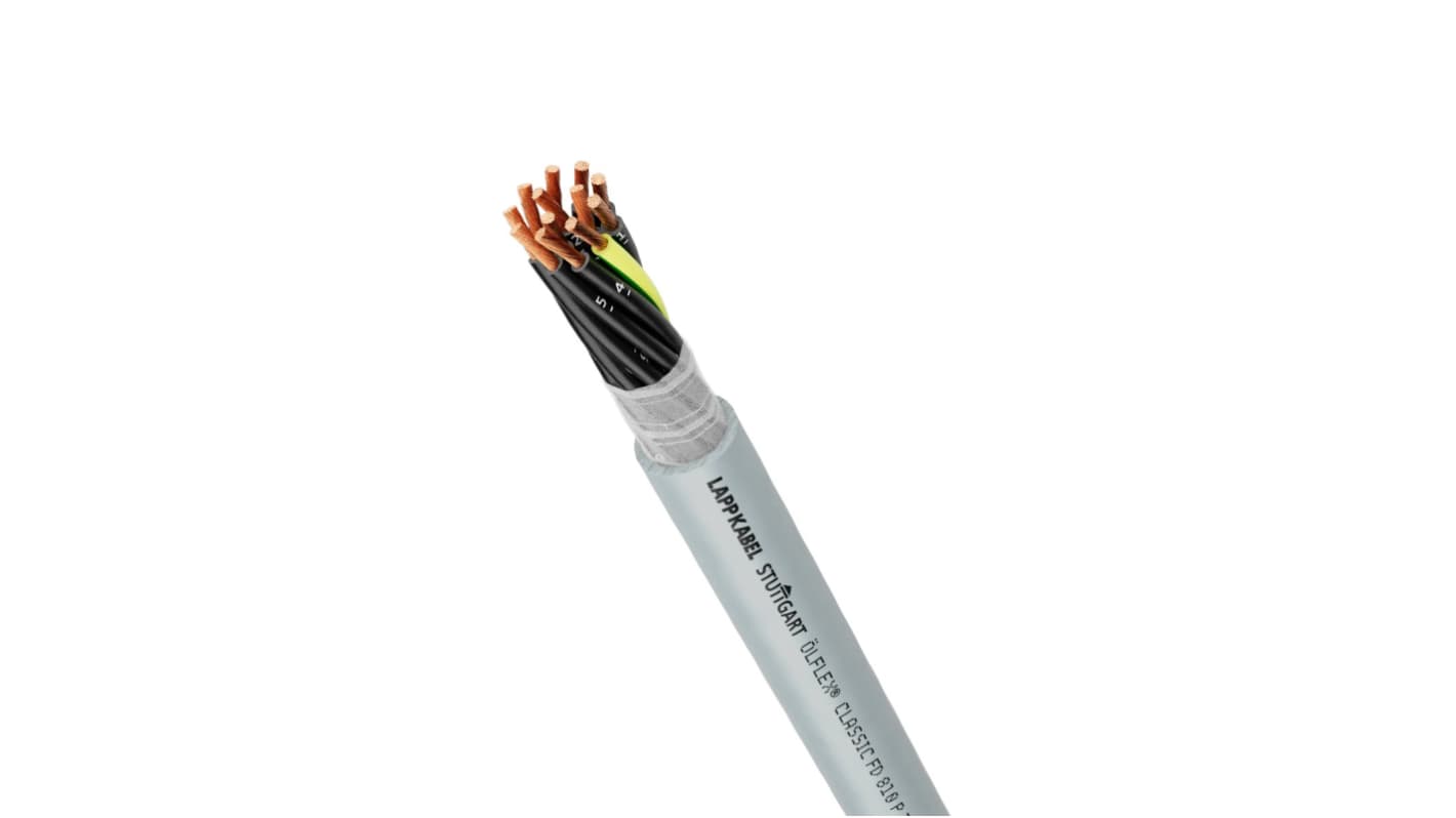 Lapp Olflex Classic Control Cable, 1 Cores, 16 mm², P, Unscreened, Grey Polyurethane PUR Sheath, 6 AWG