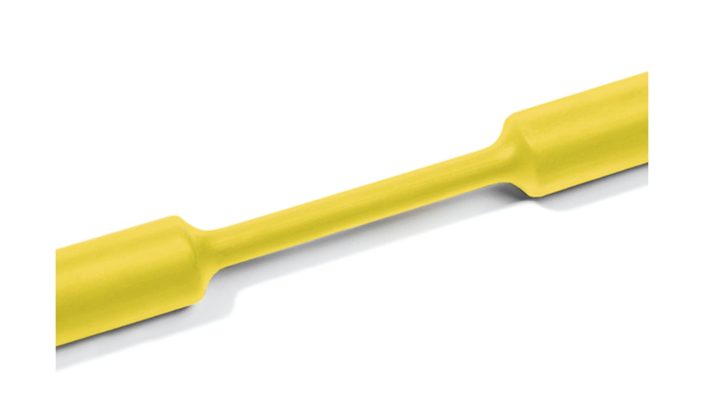 HellermannTyton Heat Shrink Tubing, Yellow 18mm Sleeve Dia. x 30m Length 3:1 Ratio, TF31 Series