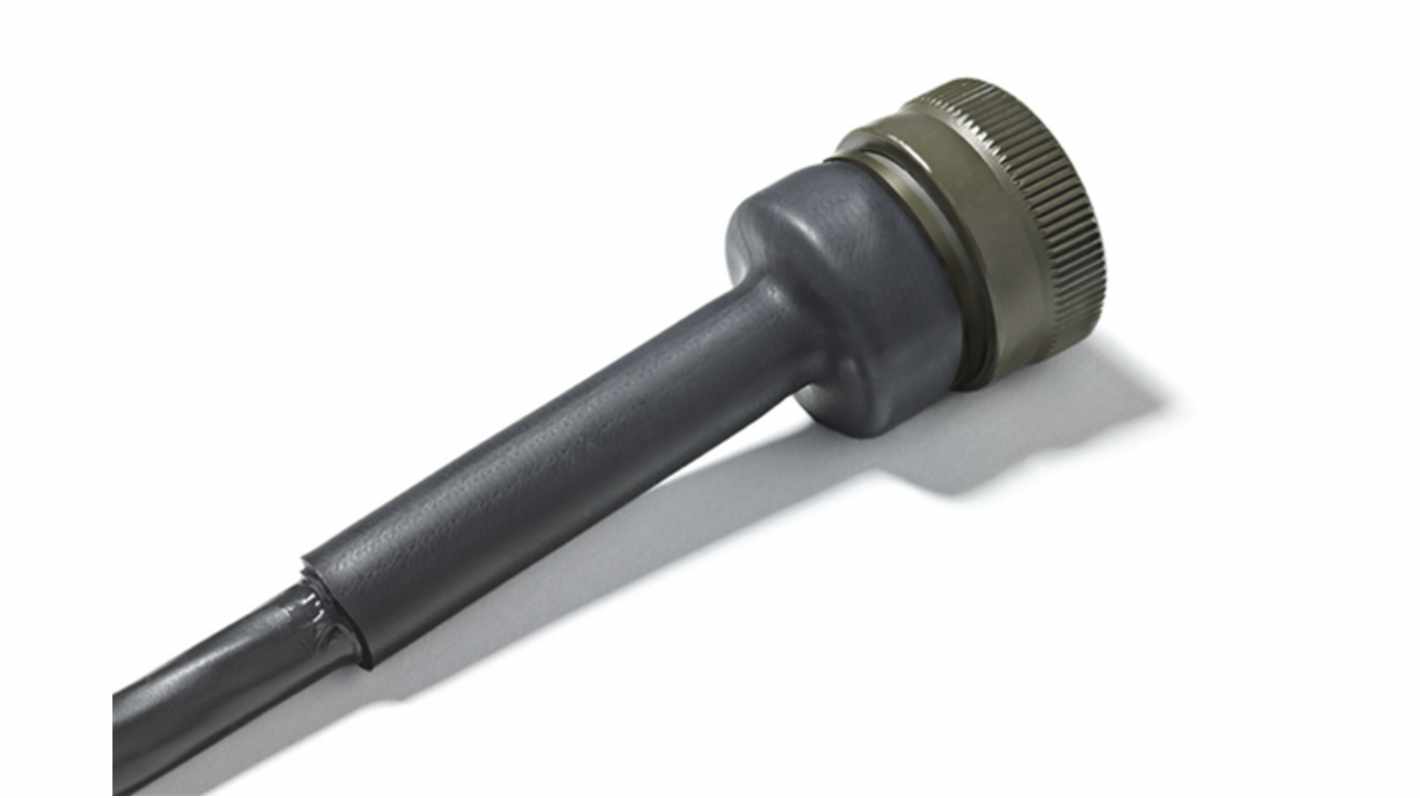 HellermannTyton Adhesive Lined Heat Shrink Tubing, Black 6mm Sleeve Dia. x 300m Length 3:1 Ratio, EPS-300 Series