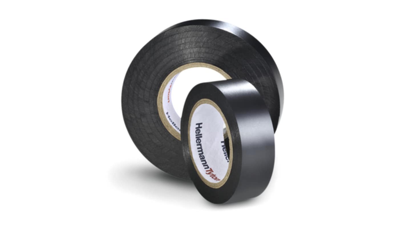HellermannTyton HellermannTyton Black PVC Electrical Tape, 38mm x 20m