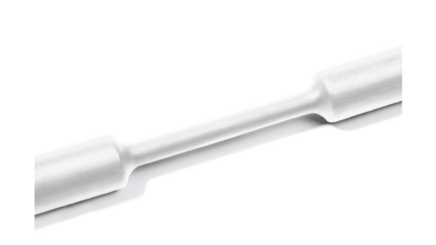 HellermannTyton Heat Shrink Tubing, White 25.4mm Sleeve Dia. x 50m Length 2:1 Ratio, TF21 Series