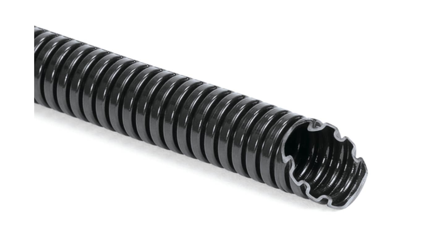 HellermannTyton Flexible Conduit, 25mm Nominal Diameter, Polyamide 6, Black