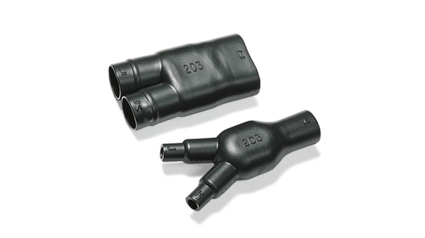 HellermannTyton 2- Way Outlet Shape Black, Polyolefin Cross Linked (POX), 27mm
