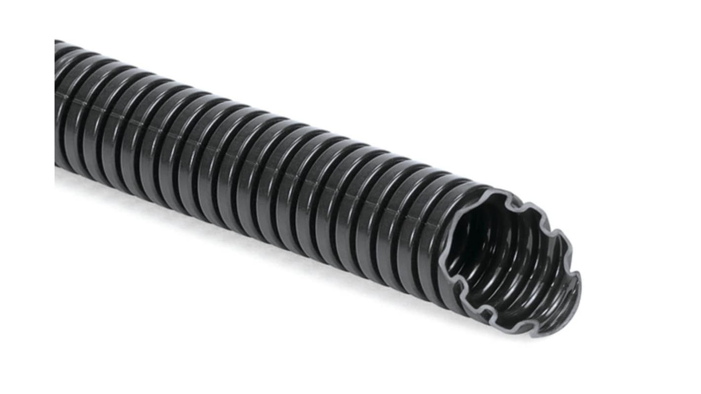 HellermannTyton PA 12挠性电缆管, Φ42mm标称, 42.5mm外径, 黑色, HG-HI42系列