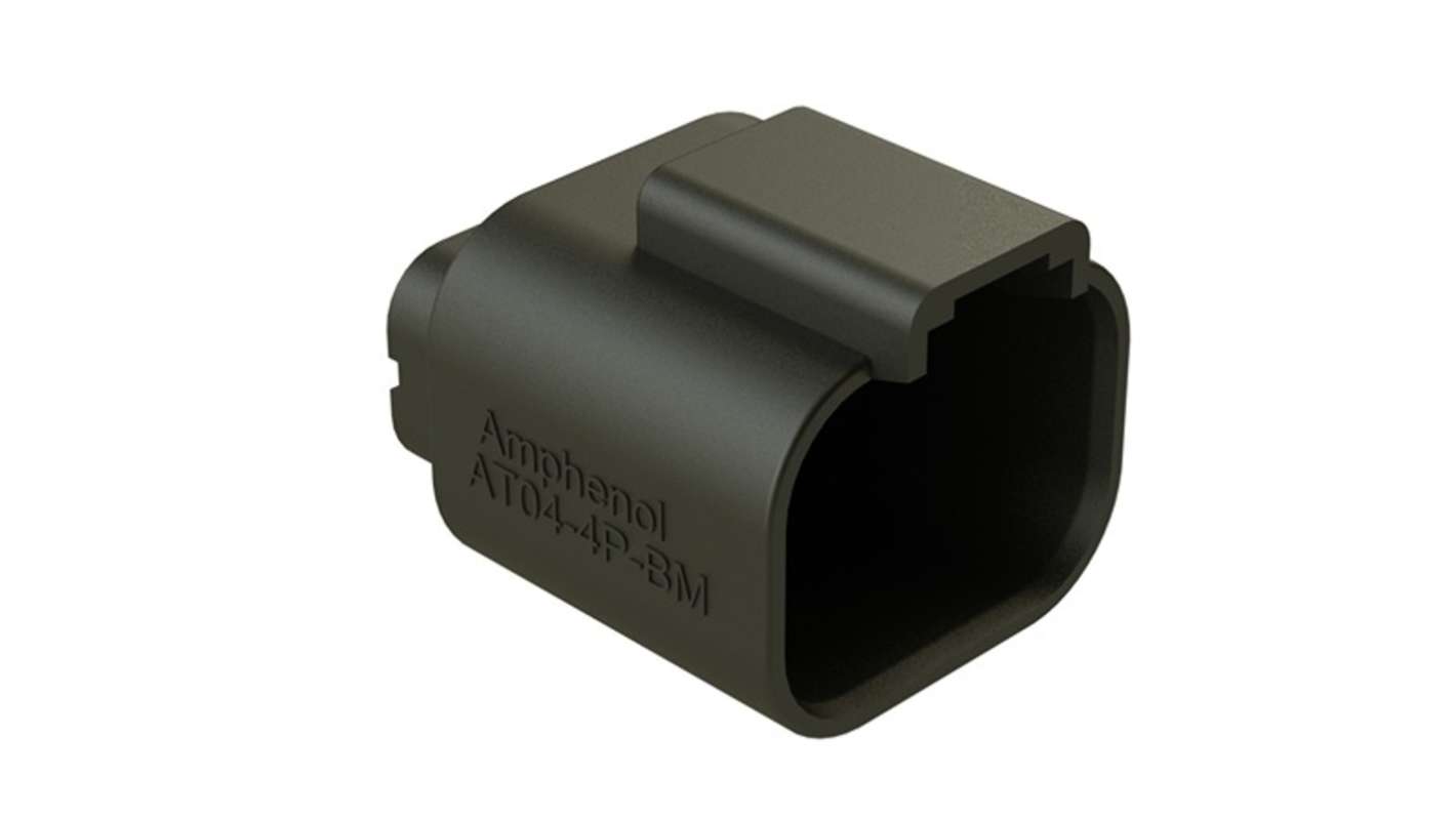 Amphenol Industrial, AT04 Automotive Connector Socket Black Through Hole 4 Way, Solder Termination AT04-4P-BM04