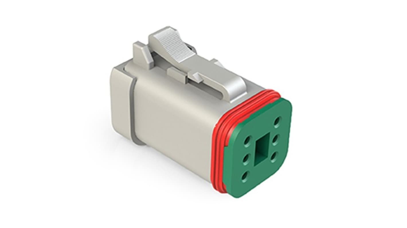 Amphenol Industrial, AT06 Automotive Connector Plug Grey Cable Mount 6 Way, Crimp Termination AT06-6S-SS01