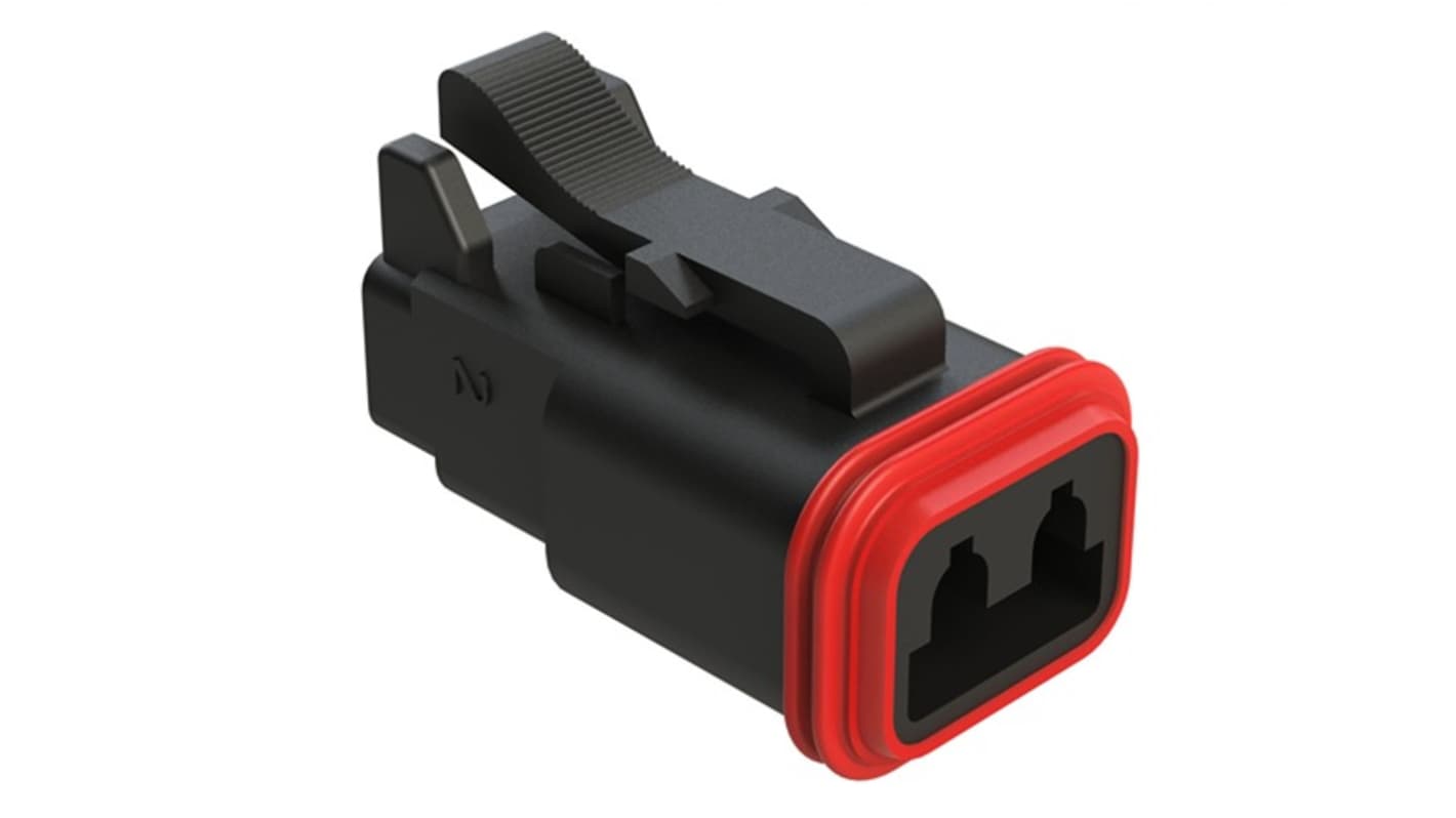 Amphenol Industrial, AT06 Automotive Connector PL Black Cable Mount 2 Way, Crimp Termination AT06-2S-BLK